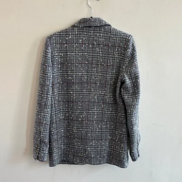 Isabel Marant Étoile Kice Wool Blazer Jacket Size 38 Blue Grey Bouclé - Picture 7 of 8
